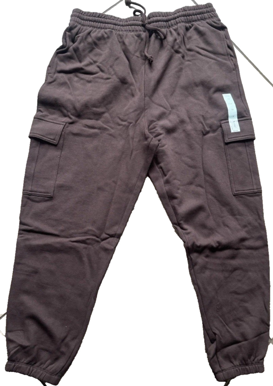 SO Dark Brown Fleece Cargo Sweatpants Elastic Drawstring Waist NWT Plus Size 1X